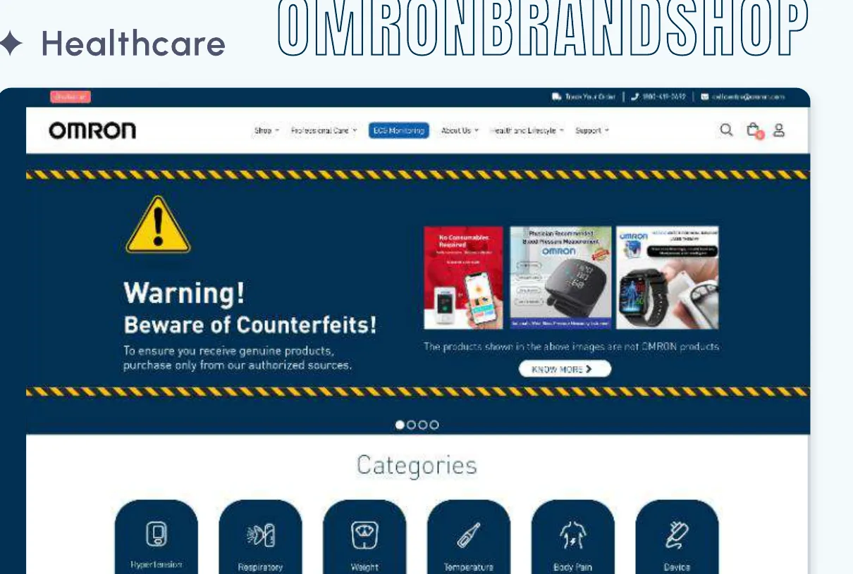 Omron Brand Shop The official storefront we designed and built