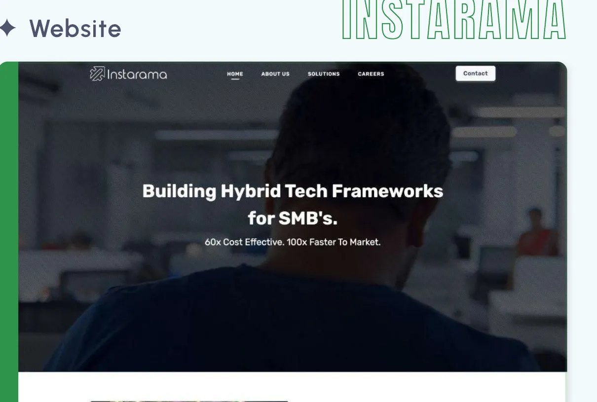 Instarama The marketing site we built for a productized dev shop
