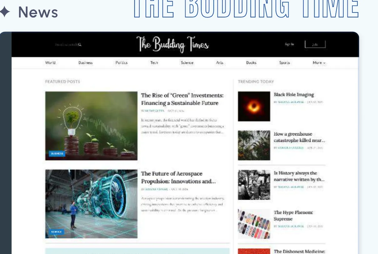 The Budding Times The WordPress media platform we built