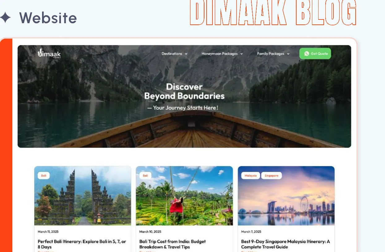 Dimaak Blog The travel editorial surface we built