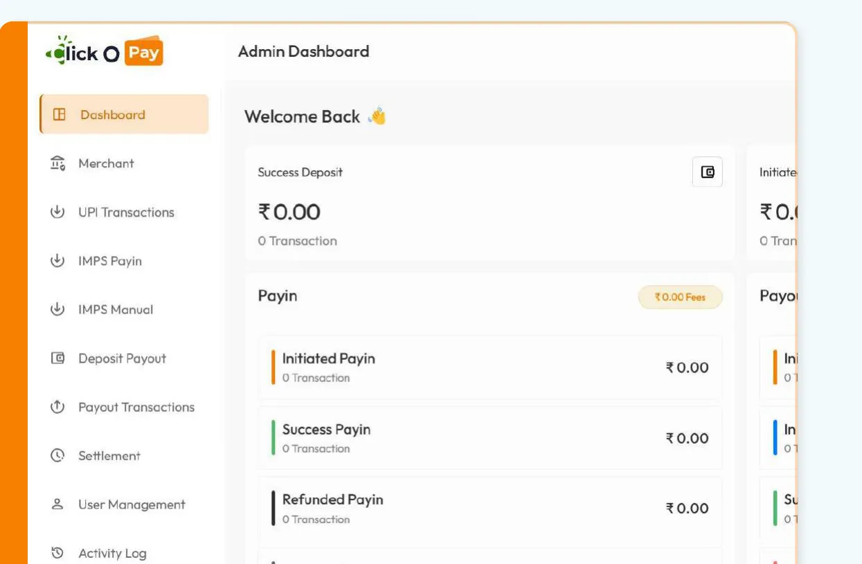 Click O Pay The payin, payout, and deposit infrastructure we built