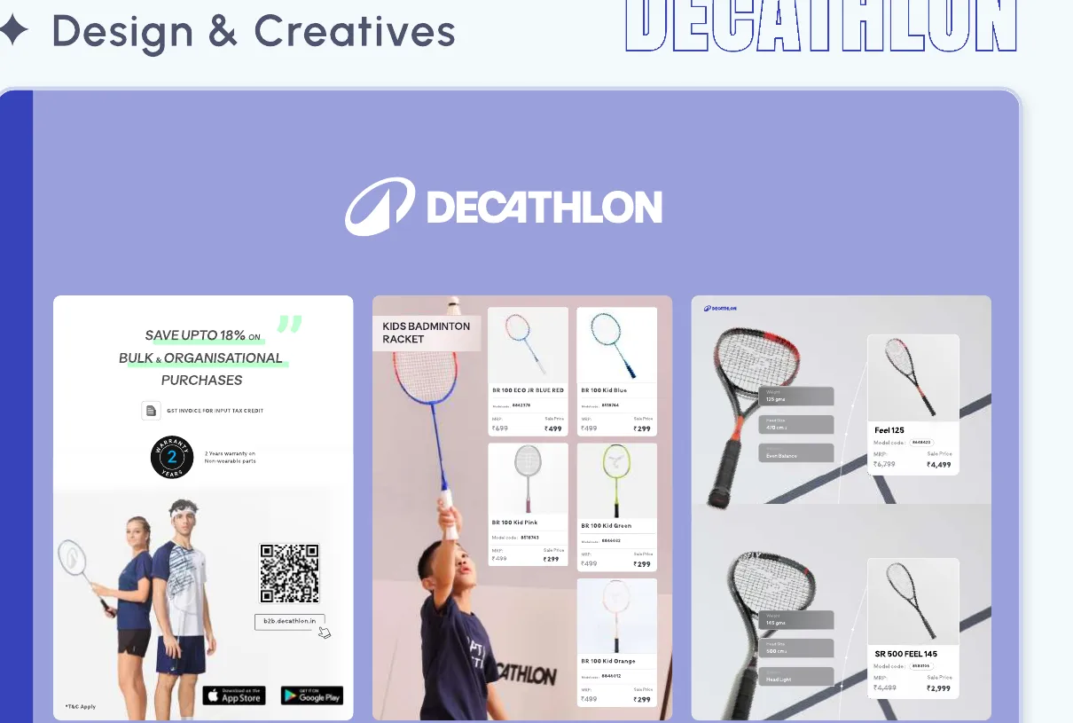 Decathlon Catalog and marketing creatives we produced