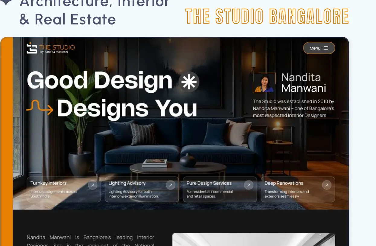 The Studio Bangalore The photography-led portfolio site we built