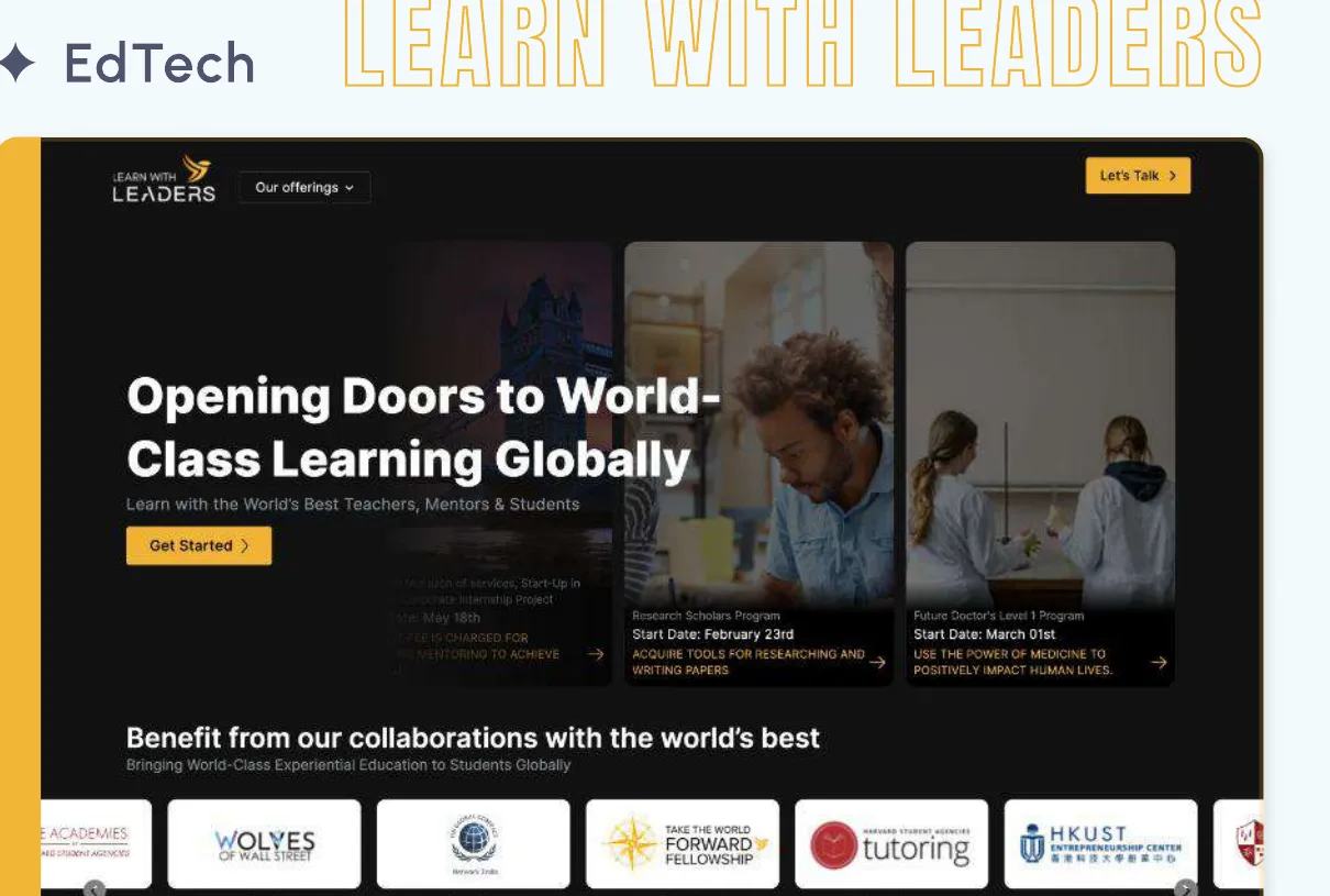 Learn with Leaders Program catalog and CMS site we built