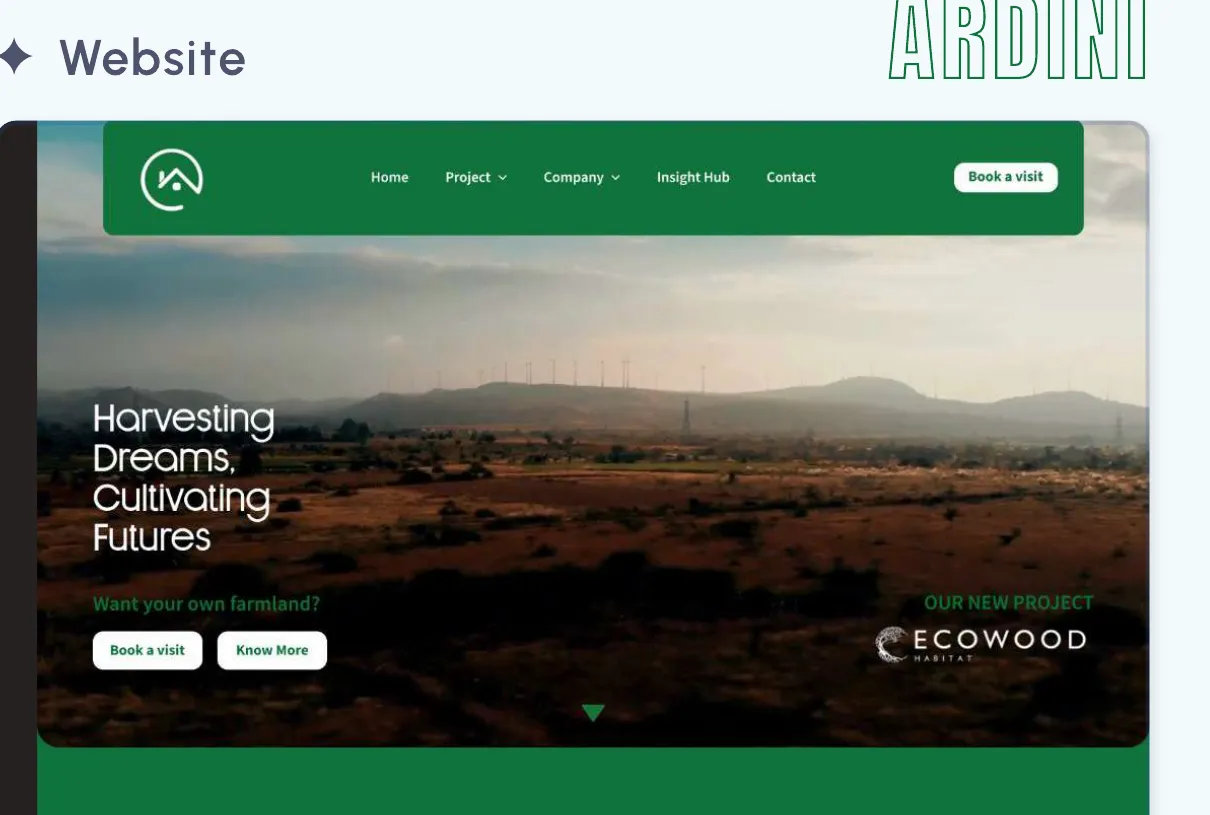 Ardini The managed-farmland site we built