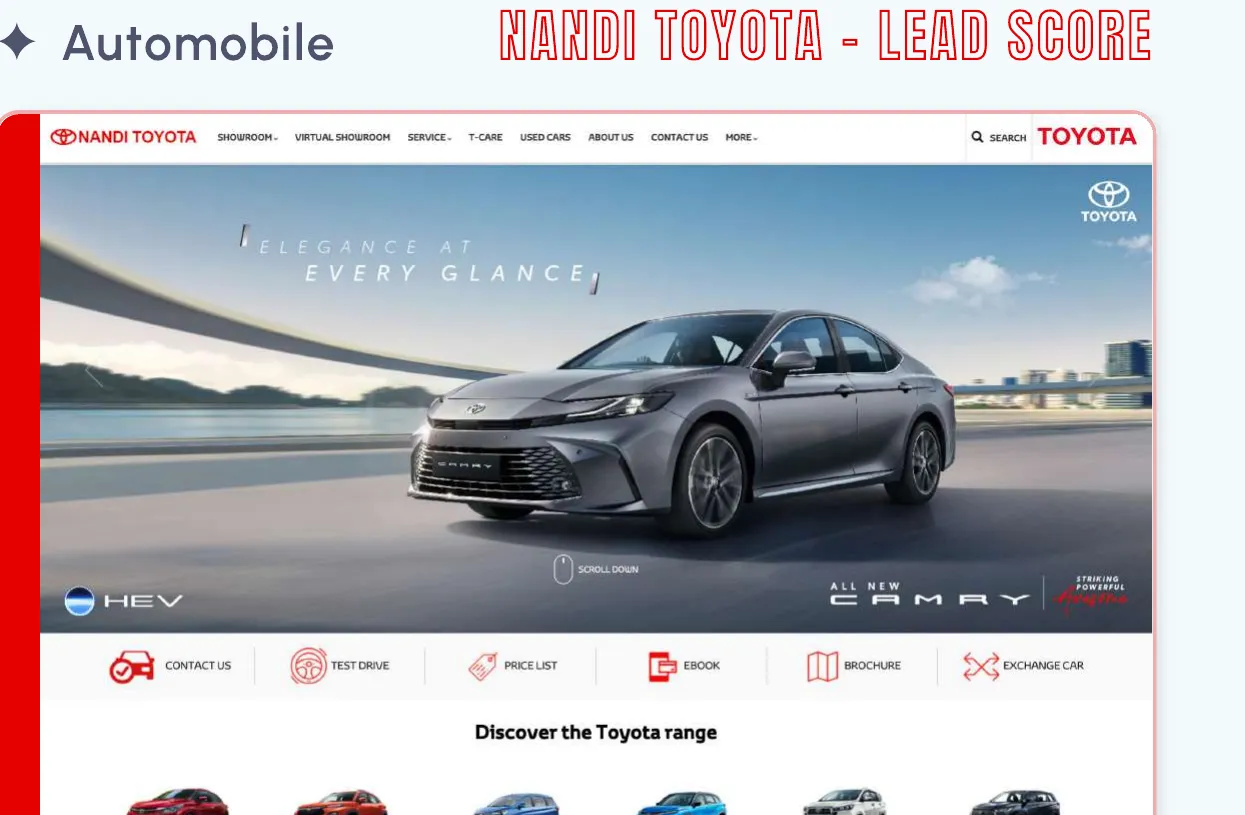 Nandi Toyota — Lead Score The trade-in pricing app we built for a Toyota dealer