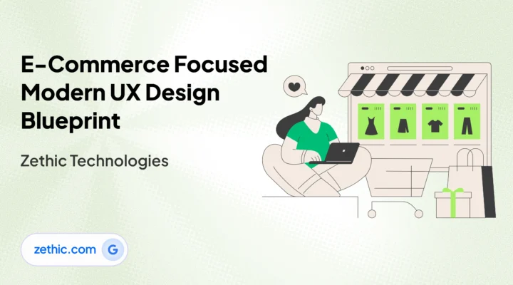 UI UX design company in Bangalore creating e-commerce UX blueprint through strategic user interface design and website design and development by Zethic Technologies
